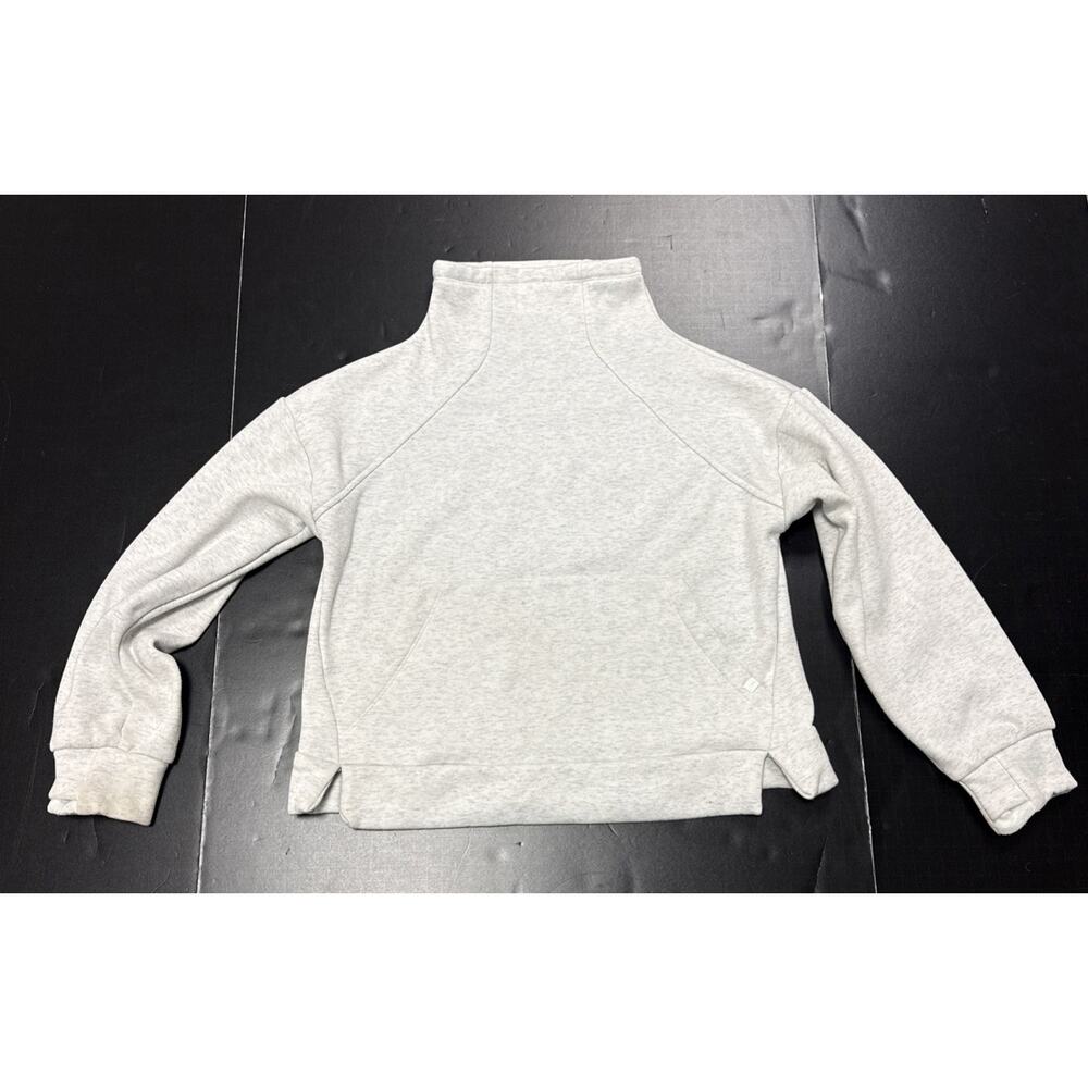 Athleta Girl Size L 12 Gray Funnel Neck Pullover Sweatshirt Fleece
